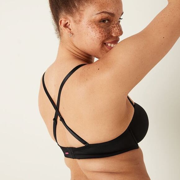 PINK Victoria’s Secret | Women’s Solid Black Wear Everywhere Push-Up Bra 32D - Picture 2 of 8